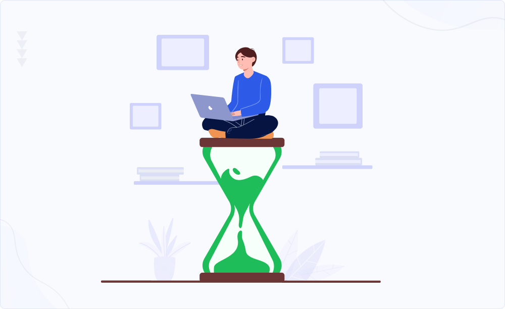 Agent-sitting-on-hourglass-showcasing-patience