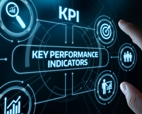 Person tracking KPIs on a screen