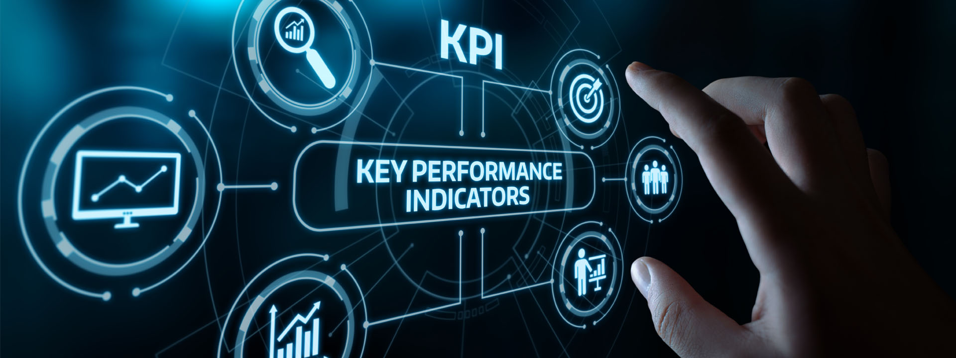 Person tracking KPIs on a screen