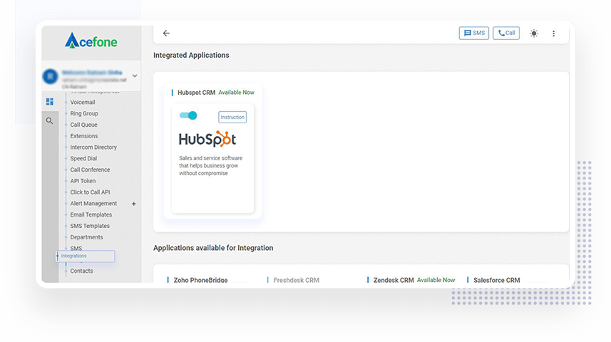 Salesforce Integration Dashboard Acefone Integration Dashboard